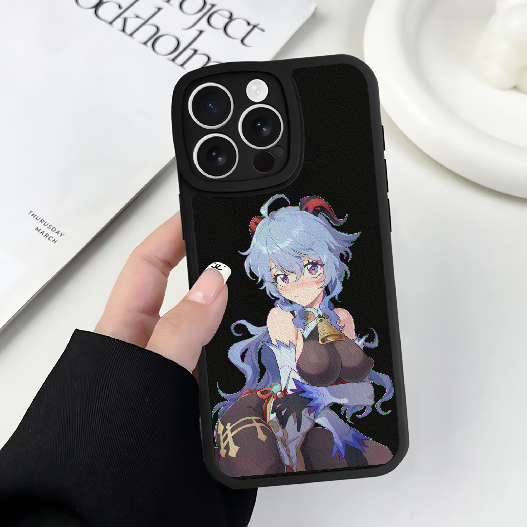 げんし神 甘雨 かんう genshin Ganyu 【iPhone 16シリーズ対応】シリコンスマホケース（レザー調） 材質：シリコン